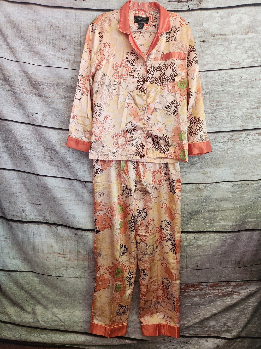 Robert Louis Coral and Yellow Print Pajamas